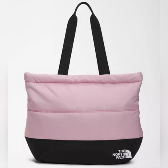 NWT The North Face Nuptse Tote Shoulder Bag, Pink/ Black - Picture 2 of 6